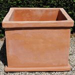 Terracotta pot vierkant cubo liscio