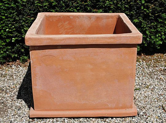 Terracotta pot vierkant cubo liscio
