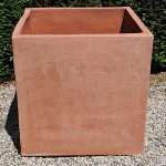Terracotta pot vierkant cubo quadrato liscio
