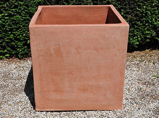 Terracotta pot vierkant cubo quadrato liscio