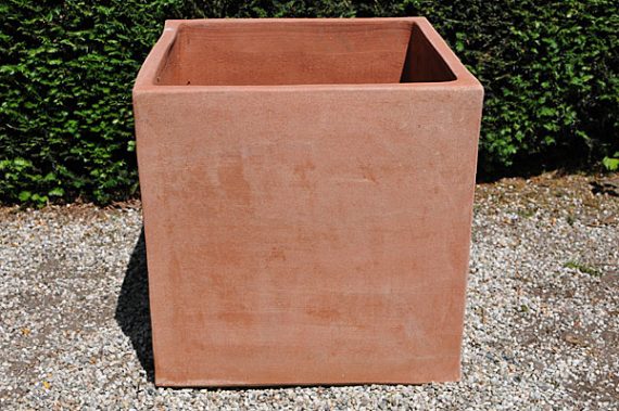 Terracotta pot vierkant cubo quadrato liscio