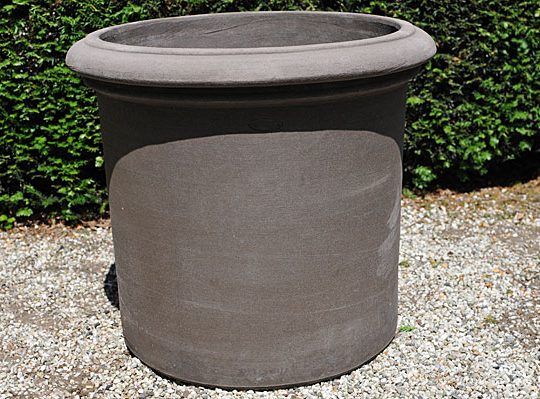 Colorato terracotta pot vaso cilindro con bordo