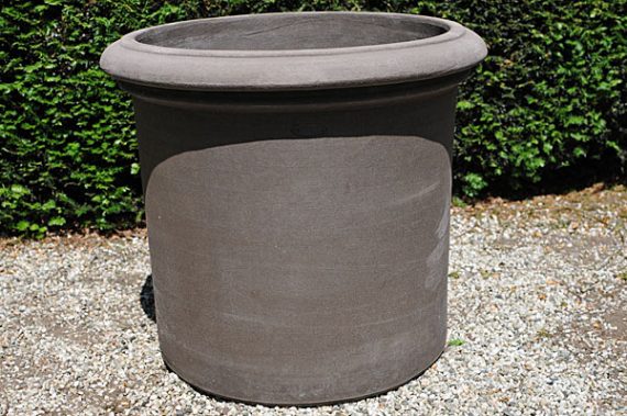 Colorato terracotta pot vaso cilindro con bordo