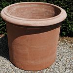 Terracotta pot vaso cilindro con bordo