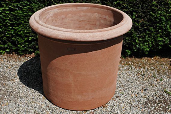 Terracotta pot vaso cilindro con bordo