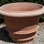 Terracotta pot vaso con due orli