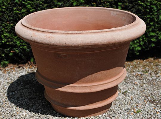 Terracotta pot vaso con due orli